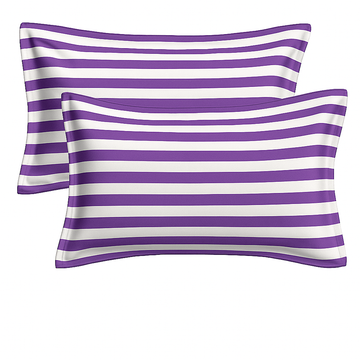 Pillow Covers Size 21 Inch x 28 Inch (Pack of 2) - Light Stripped Purple
