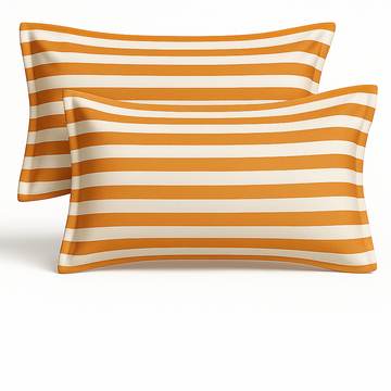 Pillow Covers Size 21 Inch x 28 Inch (Pack of 2) - Light Stripped Yellow