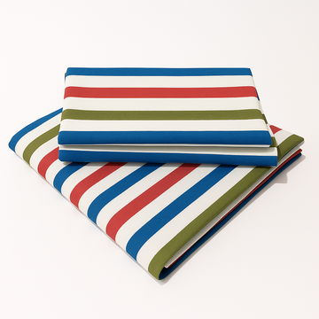 Bedsheets (Pack of 2) Size 58x100 Inch - Light Stripped Rainbow