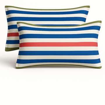 Pillow Covers Size 21 Inch x 28 Inch (Pack of 2) - Light Stripped Rainbow