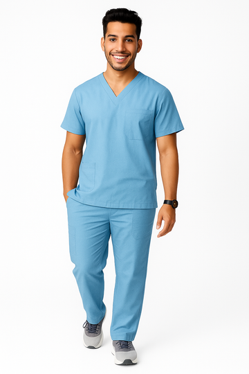 Regular Male Scrub Suit - Light Blue