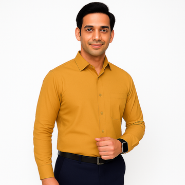 Front Desk Office Shirt Male - Mustard