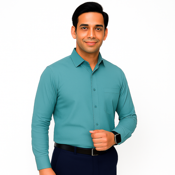Front Desk Office Shirt Male - Teal