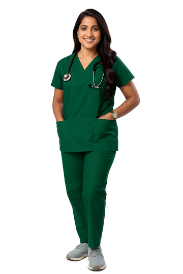 Female Scrub Suits Forest Green