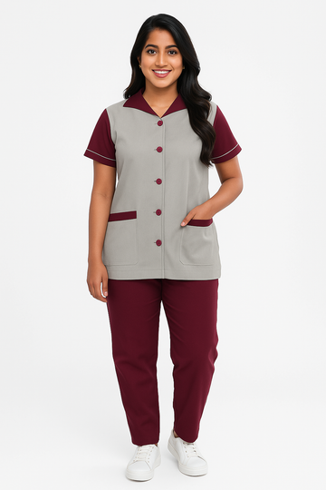 Support Crew Suit Female - Wine