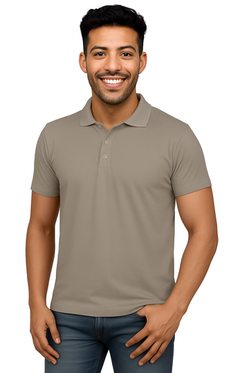 Men's Polyester Polo T-Shirt - Grey