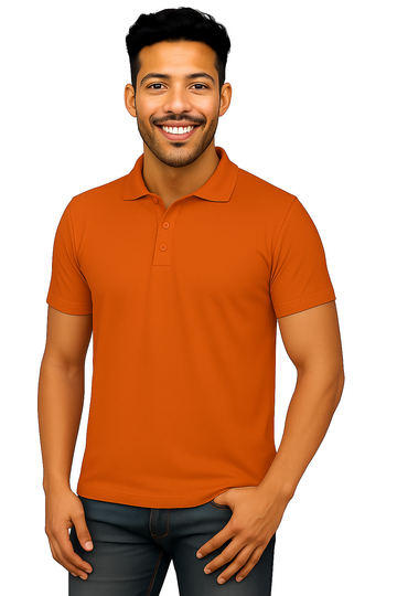 Men's Polyester Polo T-Shirt - Woody Orange