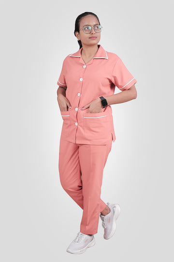 Female Nurse Uniform NU2 - Coral Pink