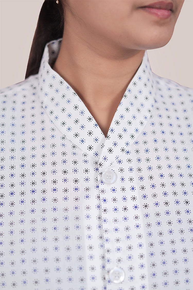 Patient Gown Unisex (TOP & PANT) - Blue and Black Dot