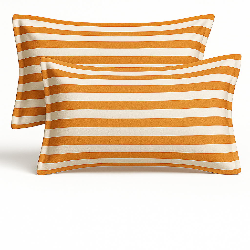 Pillow Covers Size 21 Inch x 28 Inch (Pack of 2) - Light Stripped Yellow