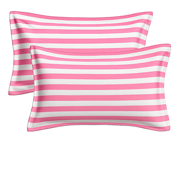 Pillow Covers Size 21 Inch x 28 Inch (Pack of 2) - Light Stripped Pink
