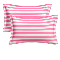 Pillow Covers Size 21 Inch x 28 Inch (Pack of 2) - Light Stripped Pink
