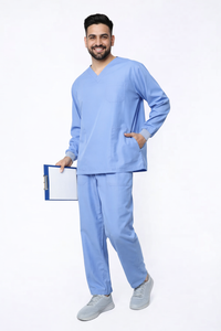 Classic Men's Longsleeves Scrub - Ceil Blue