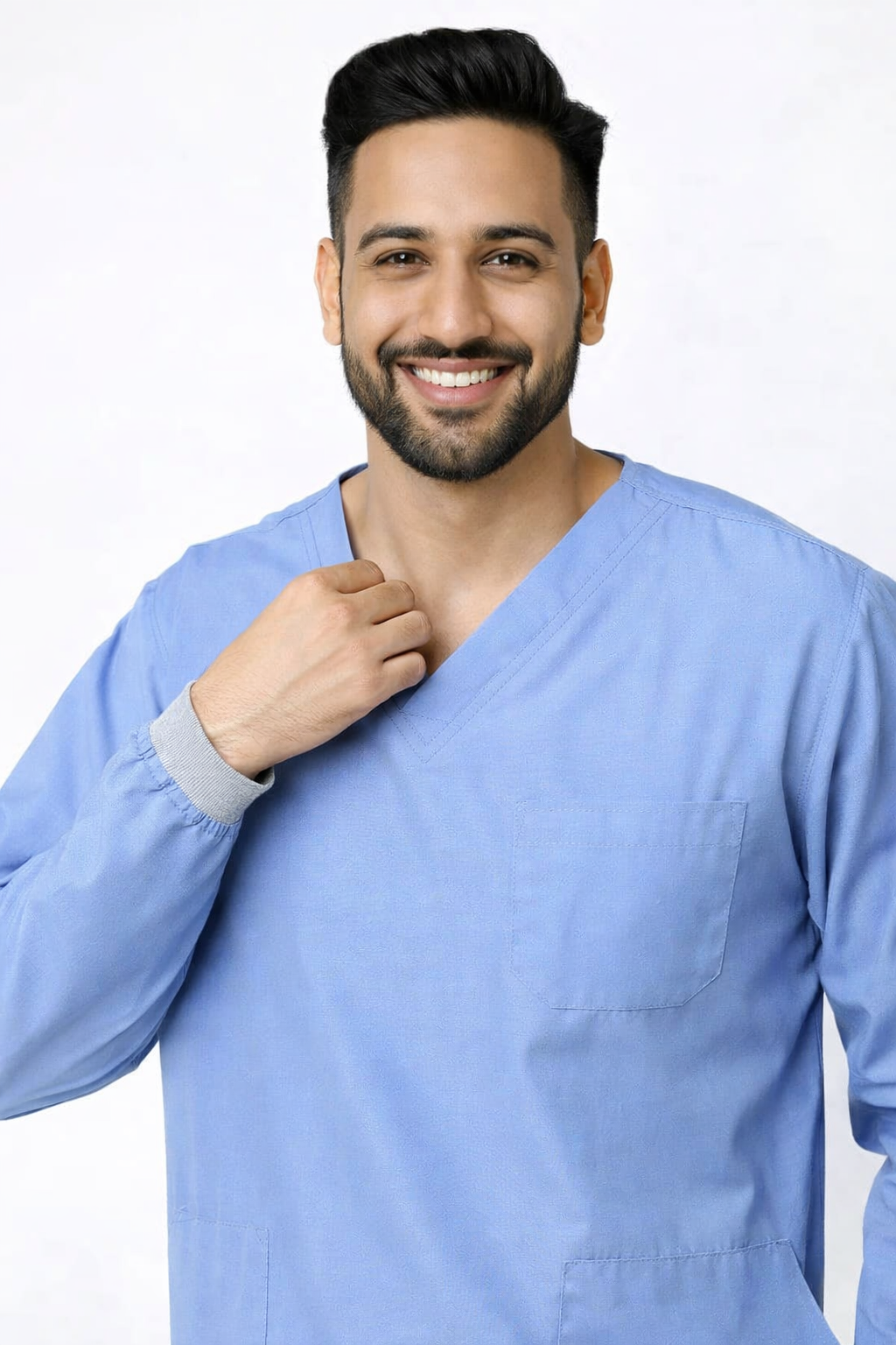 Classic Men's Longsleeves Scrub - Ceil Blue