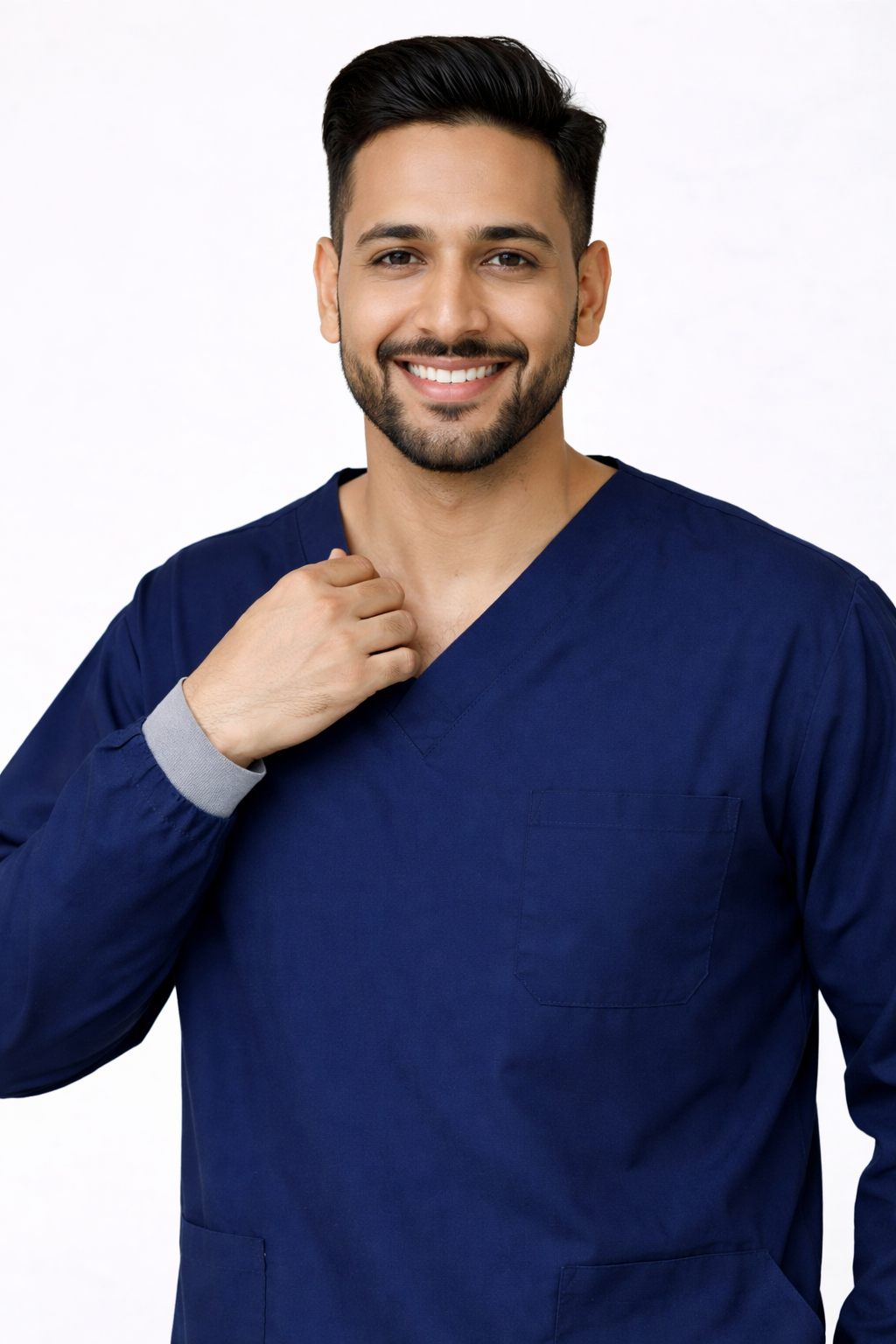 Classic Men's Longsleeves Scrub - Navy Blue