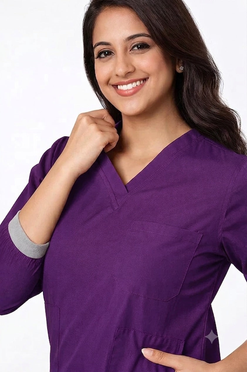 Classic Women's Longsleeves Scrub - Purple