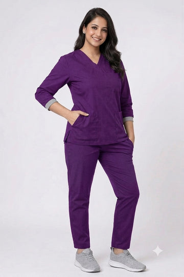 Classic Women's Longsleeves Scrub - Purple