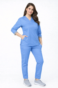 Classic Women's Longsleeves Scrub - Ceil Blue