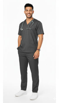 FlexiFit 2-Way Stretch Male Scrub Suit - Iron Grey