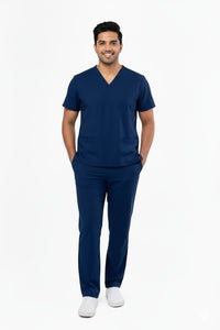 FlexFit 2-Way Stretch Male Scrub Suit - Navy Blue
