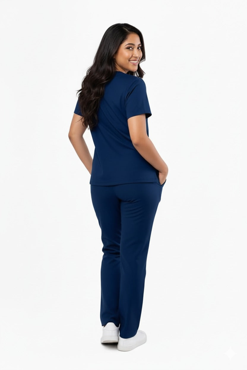 FlexiFit 2-Way Stretch Female Scrub Suit - Navy Blue