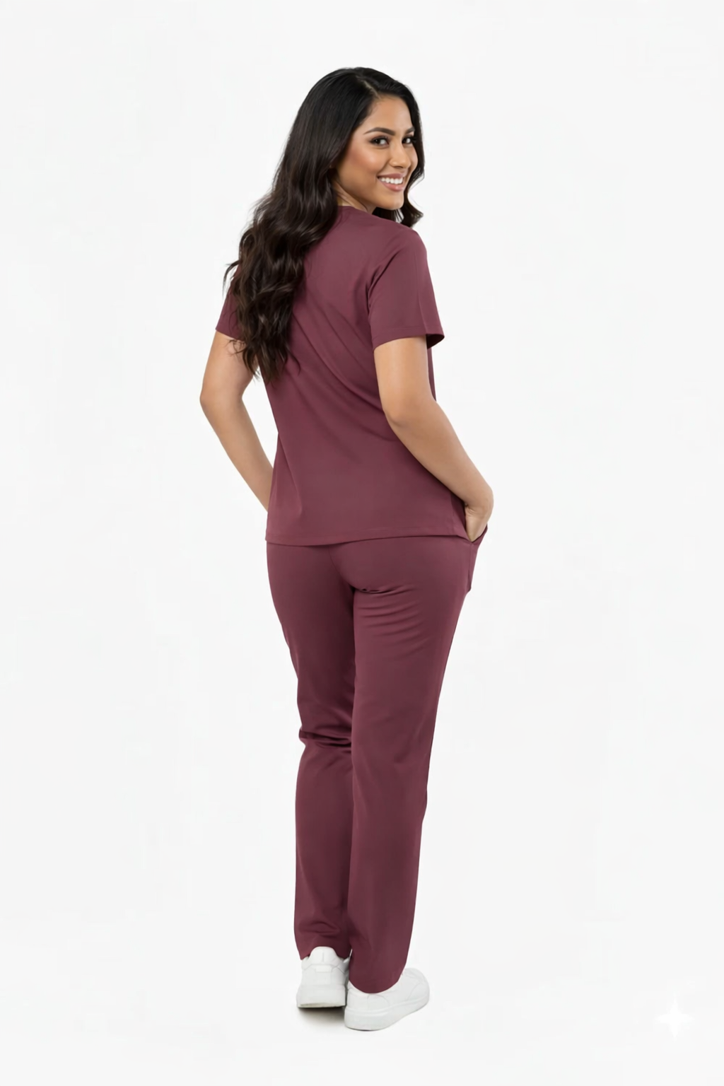 FlexiFit 2-Way Stretch Female Scrub Suit - Muted Wine