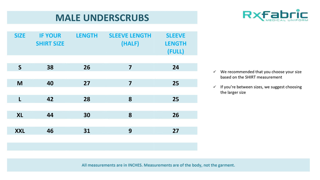 Product Size Chart