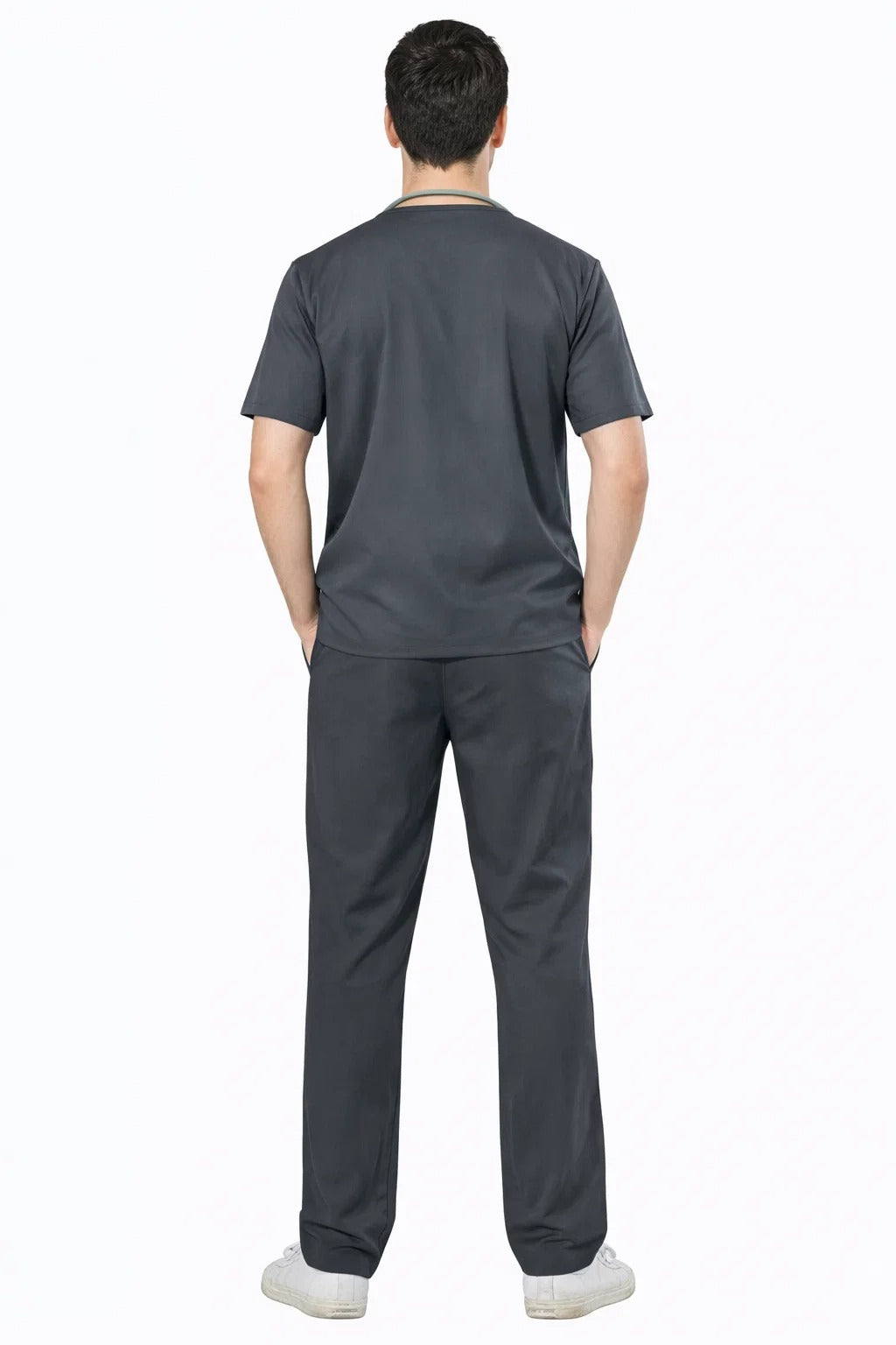 MedFlex Men's V-Neck 4X Stretch Scrubs Type D1 - Steel Grey