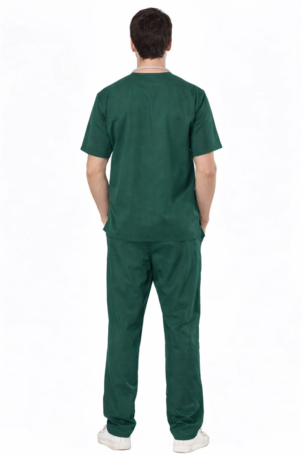 MedFlex Men's V-Neck 4X Stretch Scrubs Type D1 - Shadow Green