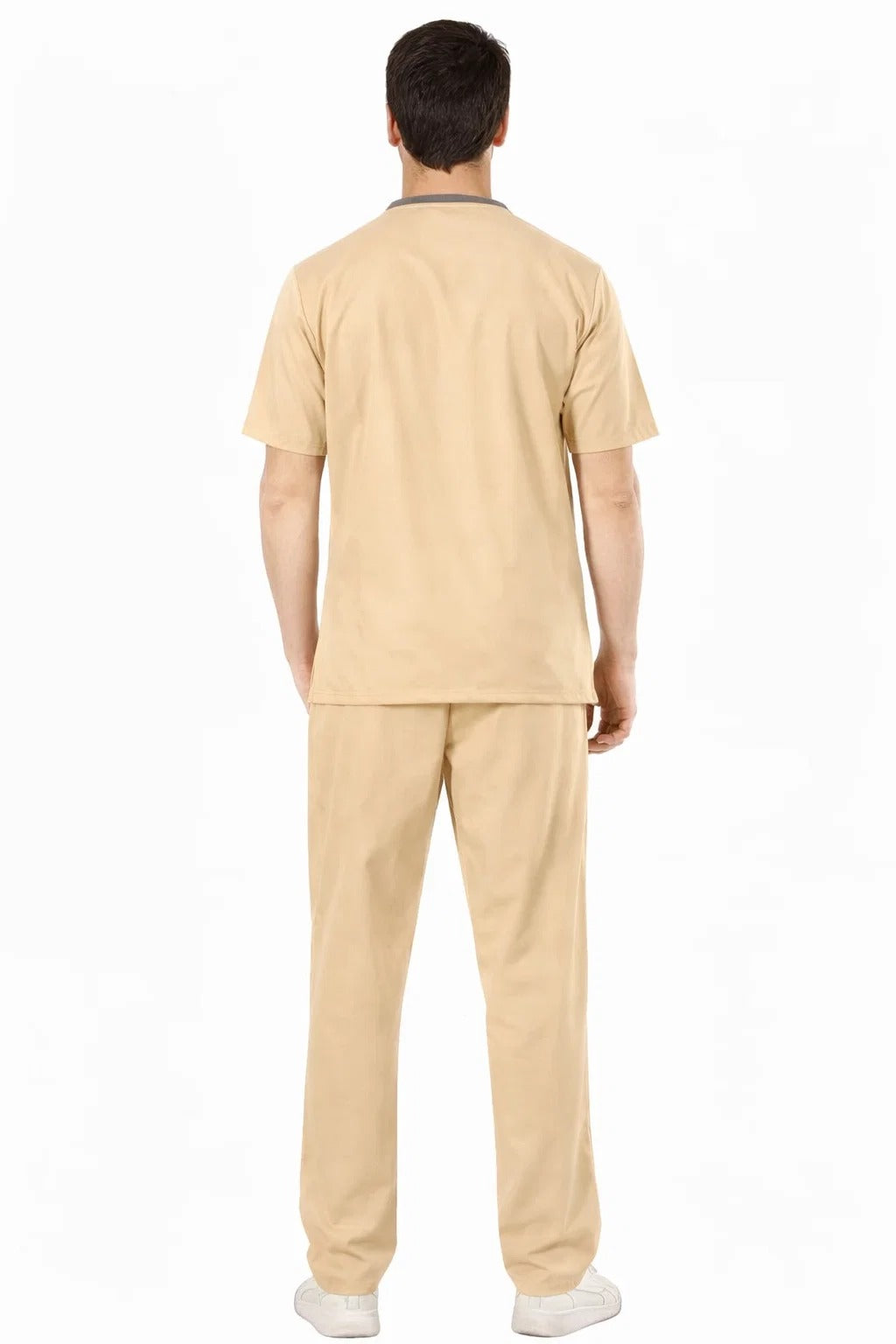 MedFlex Men's V-Neck 4X Stretch Scrubs Type D1 - Warm Beige