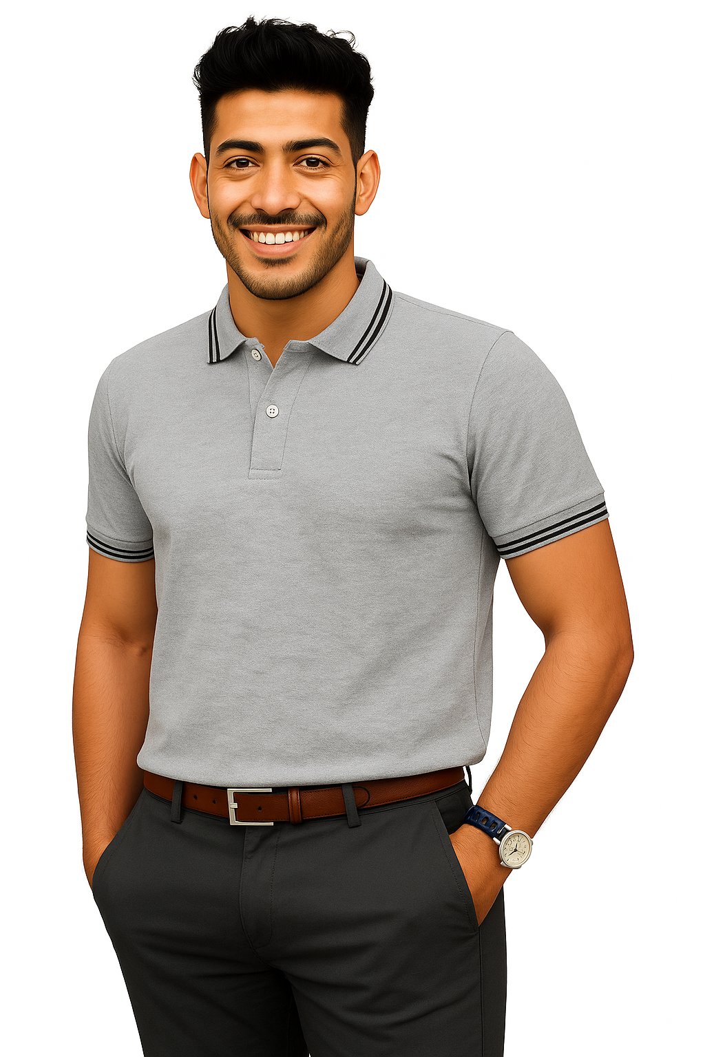 Men's Polo T-Shirt - Grey