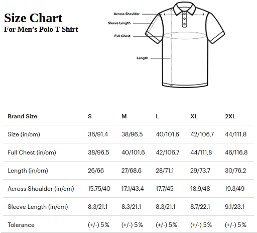 Product Size Chart