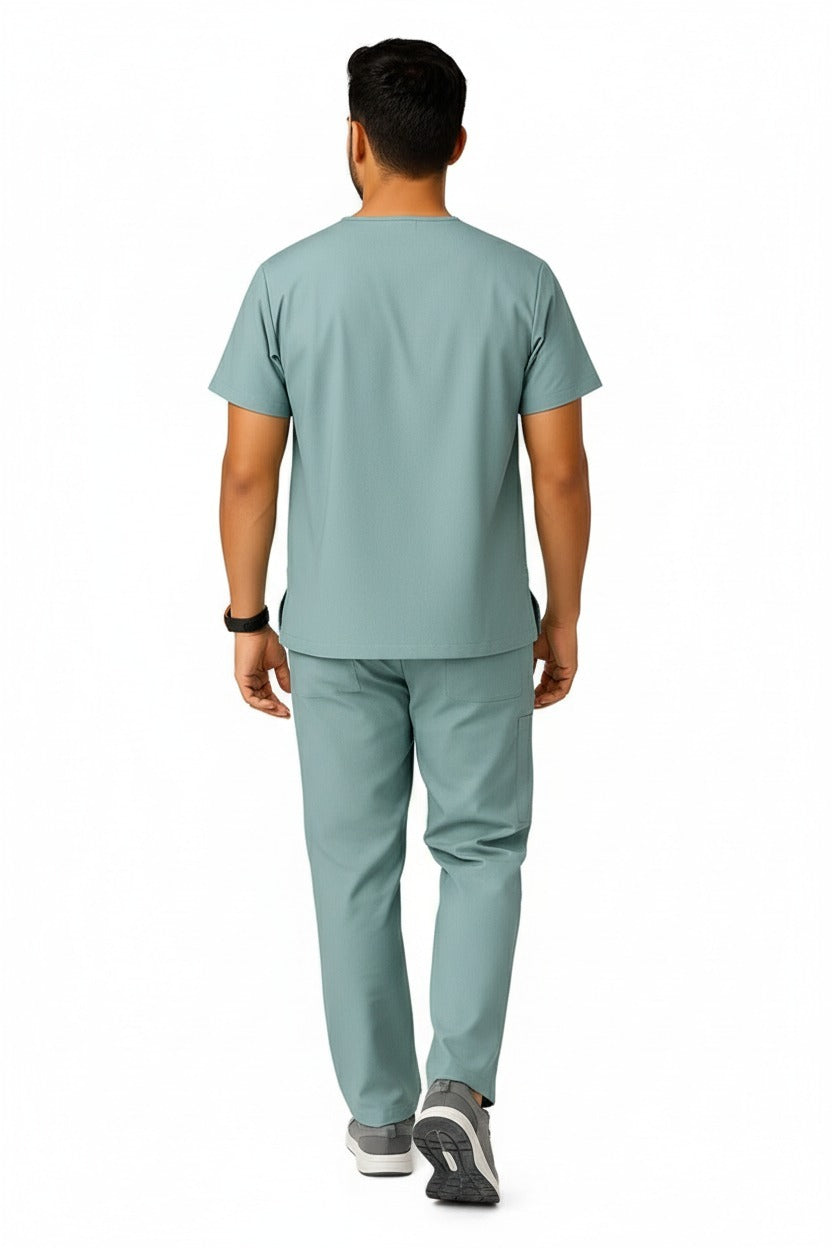 Classic Men's V-Neck Scrubs - Grey