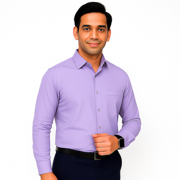 Front Desk Office Shirt Male - Purple