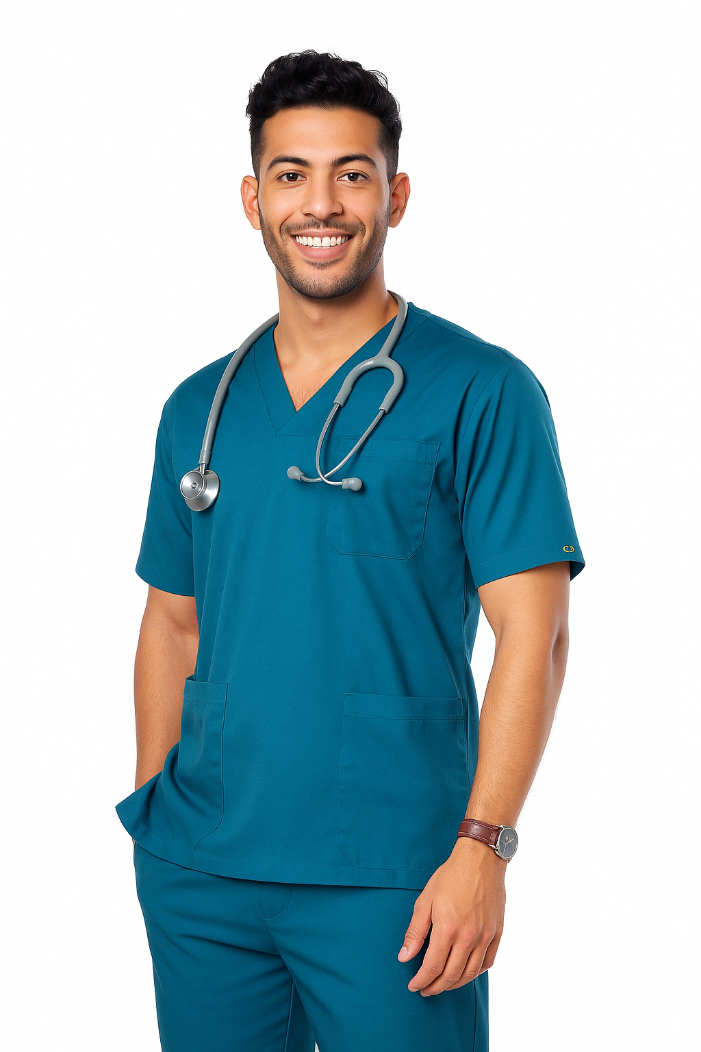 FlexiFit Male Scrub Top - Blue