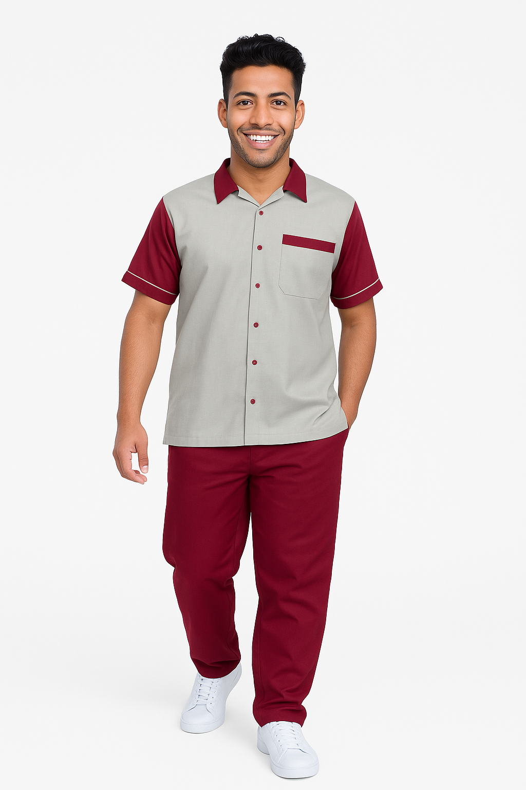 Support Crew Suit Male - Wine