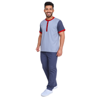 Support Crew Suit Male - Crimson Red