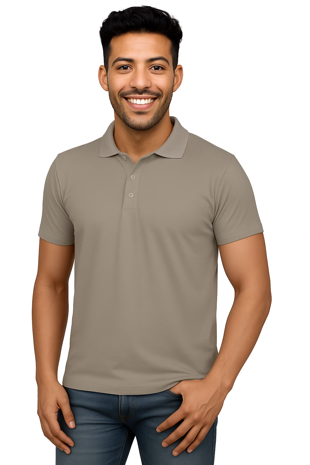 Men's Polyester Polo T-Shirt -  Grey