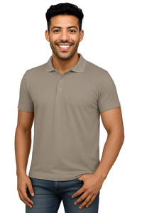 Men's Polyester Polo T-Shirt -  Grey