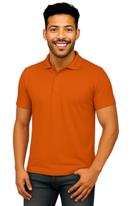 Men's Polyester Polo T-Shirt - Woody Orange